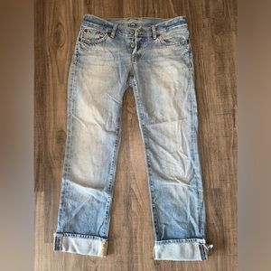 Woman’s Lucky Brand Sweet Midnight Cuffed Crop Jeans